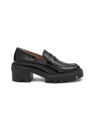 Main View - Click To Enlarge - STUART WEITZMAN - Soho 70 Patent Leather Heeled Loafers