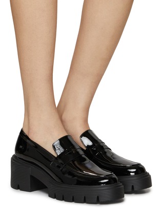 Figure View - Click To Enlarge - STUART WEITZMAN - Soho 70 Patent Leather Heeled Loafers