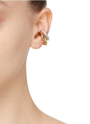 Figure View - Click To Enlarge - DEMARSON - Vida 12K Gold Crystal Twist Ear Cuff