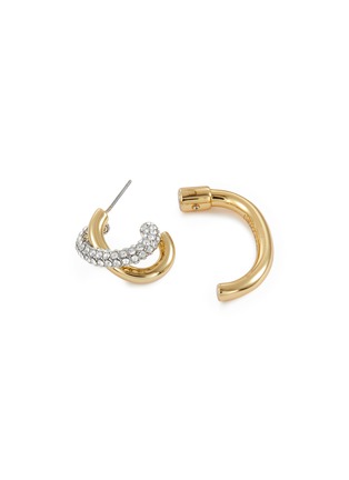 Detail View - Click To Enlarge - DEMARSON - Axis Luna 12K Gold Crystal Hoop Earrings