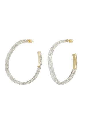 Main View - Click To Enlarge - DEMARSON - Calypso 12K Gold Plated Pave Maxi Hoops