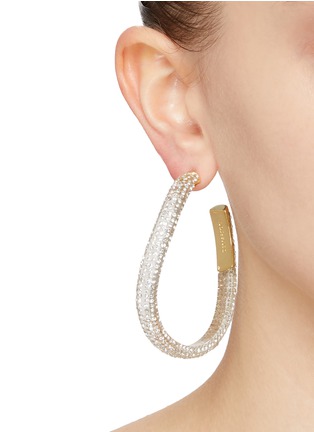 Figure View - Click To Enlarge - DEMARSON - Calypso 12K Gold Plated Pave Maxi Hoops