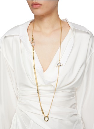 Front View - Click To Enlarge - DEMARSON - Athena 12K Gold Convertible Necklace