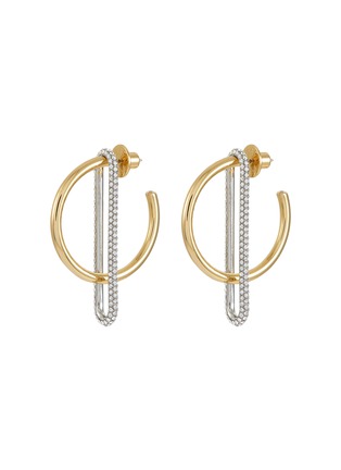 Main View - Click To Enlarge - DEMARSON - Astra 12K Gold Crystal Hoop Earrings