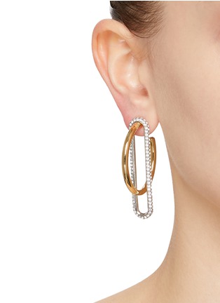 Figure View - Click To Enlarge - DEMARSON - Astra 12K Gold Crystal Hoop Earrings