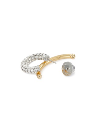 Detail View - Click To Enlarge - DEMARSON - Marisa 12K Gold Crystal Pavé Half Hoop Earrings
