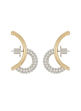 Main View - Click To Enlarge - DEMARSON - Marisa 12K Gold Crystal Pavé Half Hoop Earrings