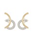 Main View - Click To Enlarge - DEMARSON - Marisa 12K Gold Crystal Pavé Half Hoop Earrings