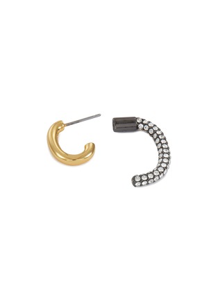 Detail View - Click To Enlarge - DEMARSON - Mini Luna 12K Gold Pave Earrings