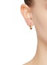 Front View - Click To Enlarge - DEMARSON - Mini Luna 12K Gold Pave Earrings
