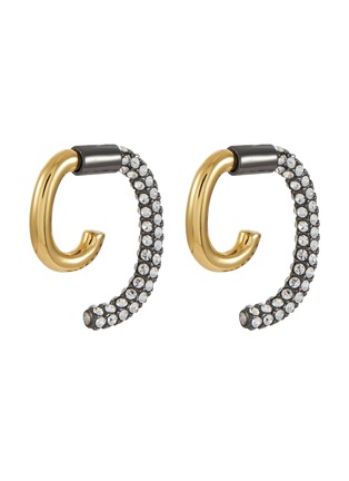 Main View - Click To Enlarge - DEMARSON - Mini Luna 12K Gold Pave Earrings
