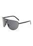 Main View - Click To Enlarge - PRADA - Grey Lens Metal Rectangle Sunglasses