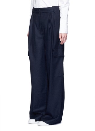 Front View - Click To Enlarge - TIBI - 'Owen' brushed twill wide leg cargo pants