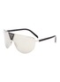 Main View - Click To Enlarge - PRADA - Grey Lens Metal Rectangle Sunglasses