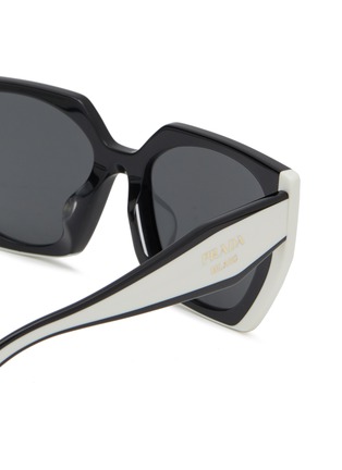 Detail View - Click To Enlarge - PRADA - Grey Lens Acetate Rectangle Sunglasses