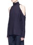 Front View - Click To Enlarge - TIBI - 'Winston' funnel neck cold shoulder top