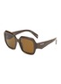 Main View - Click To Enlarge - PRADA - Brown Lens Acetate Square Sunglasses