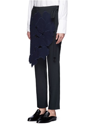 Front View - Click To Enlarge - TIBI - 'Valia' slim fit floral overlay pants