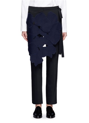 Main View - Click To Enlarge - TIBI - 'Valia' slim fit floral overlay pants