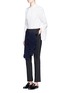Figure View - Click To Enlarge - TIBI - 'Valia' slim fit floral overlay pants