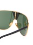Detail View - Click To Enlarge - PRADA - Green Lens Metal Rectangle Sunglasses