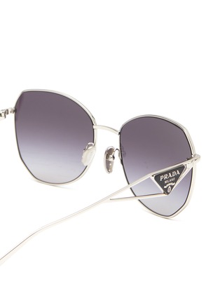 Detail View - Click To Enlarge - PRADA - Symbole Gradient Lens Metal Irregular Sunglasses