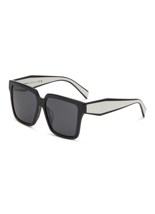 Main View - Click To Enlarge - PRADA - Grey Lens Acetate Square Sunglasses