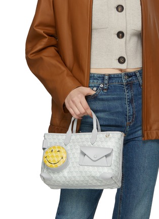 Front View - Click To Enlarge - ANYA HINDMARCH - XS I am a Plastic Bag Wink Recycled Canvas Tote Bag