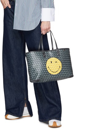 Figure View - Click To Enlarge - ANYA HINDMARCH - Small I Am A Plastic Bag Wink Recycled Canvas Tote Bag