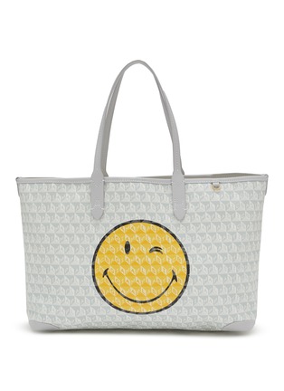 Main View - Click To Enlarge - ANYA HINDMARCH - Small I Am A Plastic Bag Wink Recycled Canvas Tote Bag