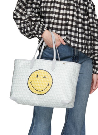 Figure View - Click To Enlarge - ANYA HINDMARCH - Small I Am A Plastic Bag Wink Recycled Canvas Tote Bag