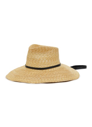 Main View - Click To Enlarge - JANESSA LEONÉ - Braided Straw Fedora Hat With Chin Strap