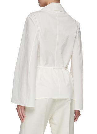Back View - Click To Enlarge - GIA STUDIOS - Flared Sleeve Belted Blouse
