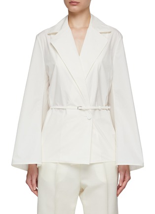 GIA STUDIOS | Flared Sleeve Belted Blouse