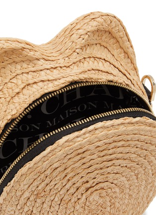 Detail View - Click To Enlarge - MAISON MICHEL - Judie Cat Ear Raffia Crossbody Bag