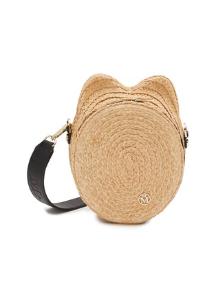Main View - Click To Enlarge - MAISON MICHEL - Judie Cat Ear Raffia Crossbody Bag