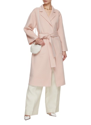 Pink top belted coat