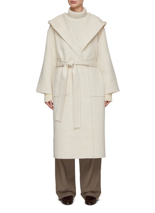 Main View - Click To Enlarge - THE LOOM - Wool Blend Belted Coat With Hood