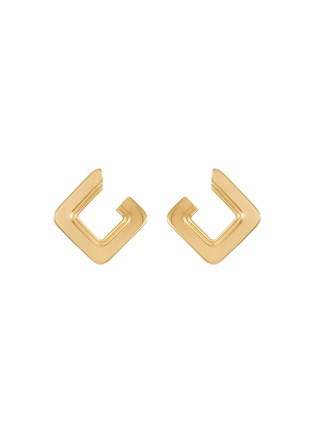 Main View - Click To Enlarge - MISSOMA - 18k Gold Plated Small Open Square Hoop Earrings