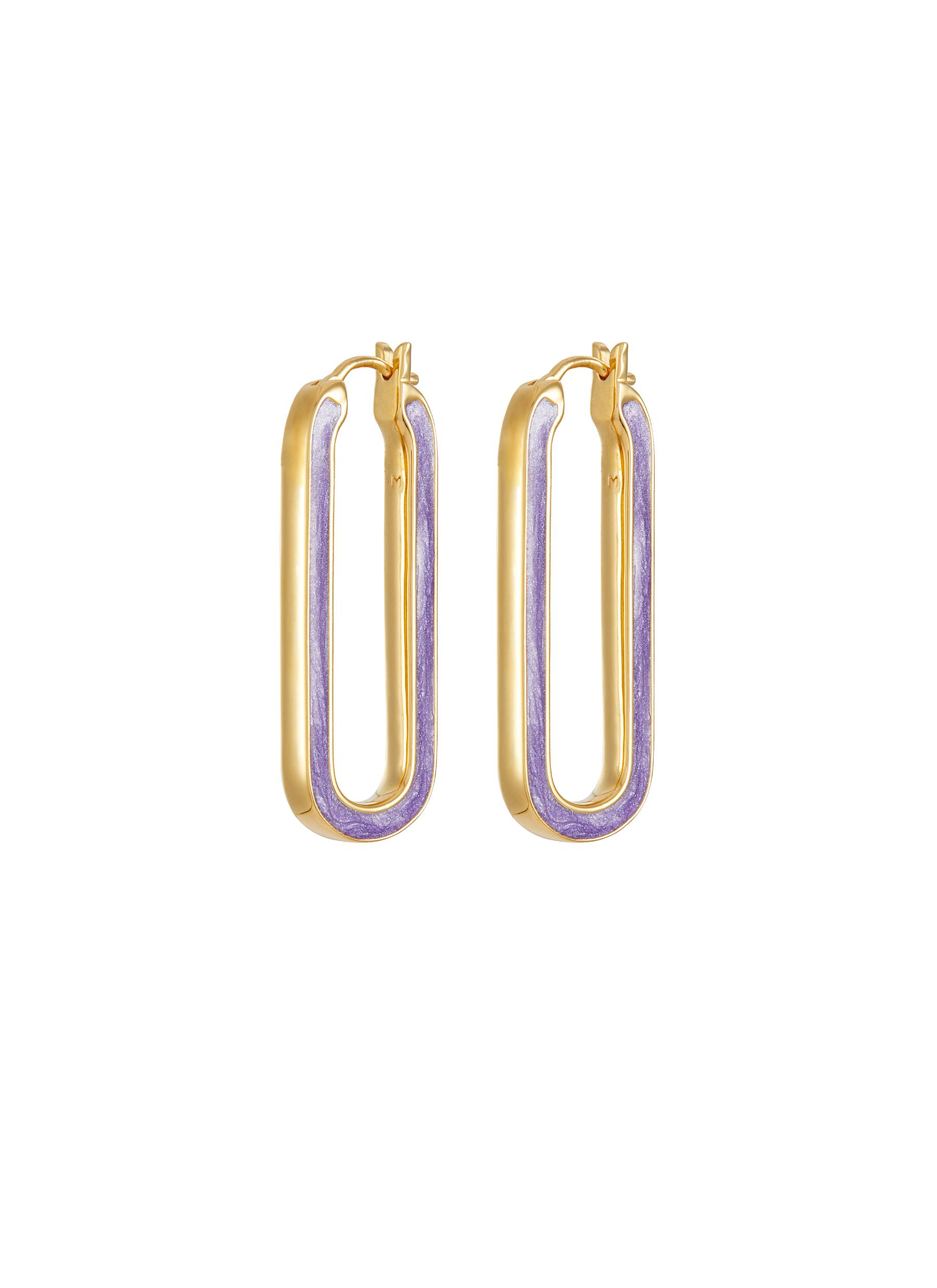 MISSOMA 18k Gold Plated Enamelled Large Oblong Hoop Earrings
