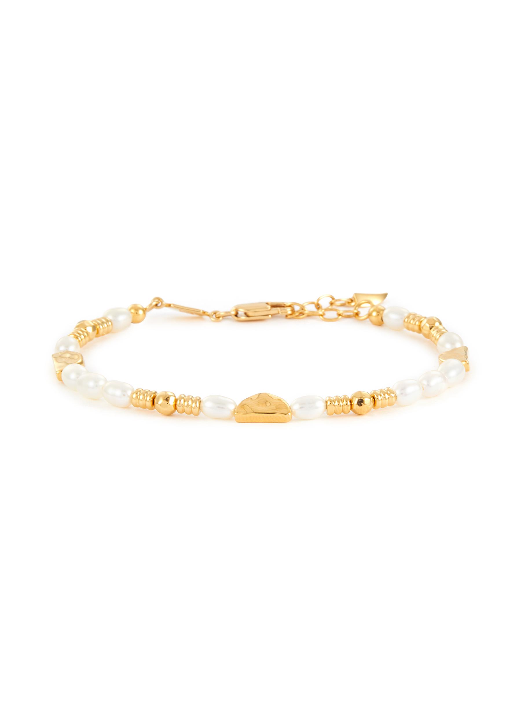 MISSOMA Zenyu 18K Gold Plated Freshwater Pearl Half Moon Charm Bracelet