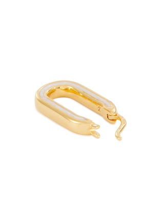 Detail View - Click To Enlarge - MISSOMA - 18k Gold Plated Enamelled Small Oblong Hoop Earrings