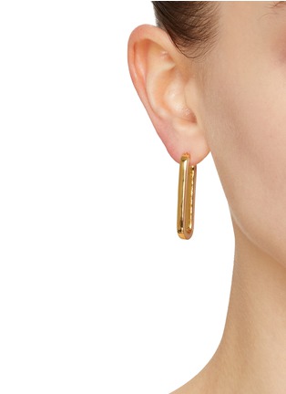 Figure View - Click To Enlarge - MISSOMA - 18k Gold Plated Enamelled Large Oblong Hoop Earrings
