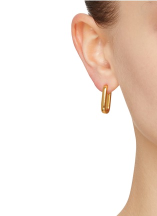 Front View - Click To Enlarge - MISSOMA - Sterling Silver 18k Gold Plated Link Drop Earrings