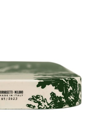 Detail View - Click To Enlarge - FORNASETTI - Giardino Settecentesco Square Frame Flat Mirror — Green/Ivory