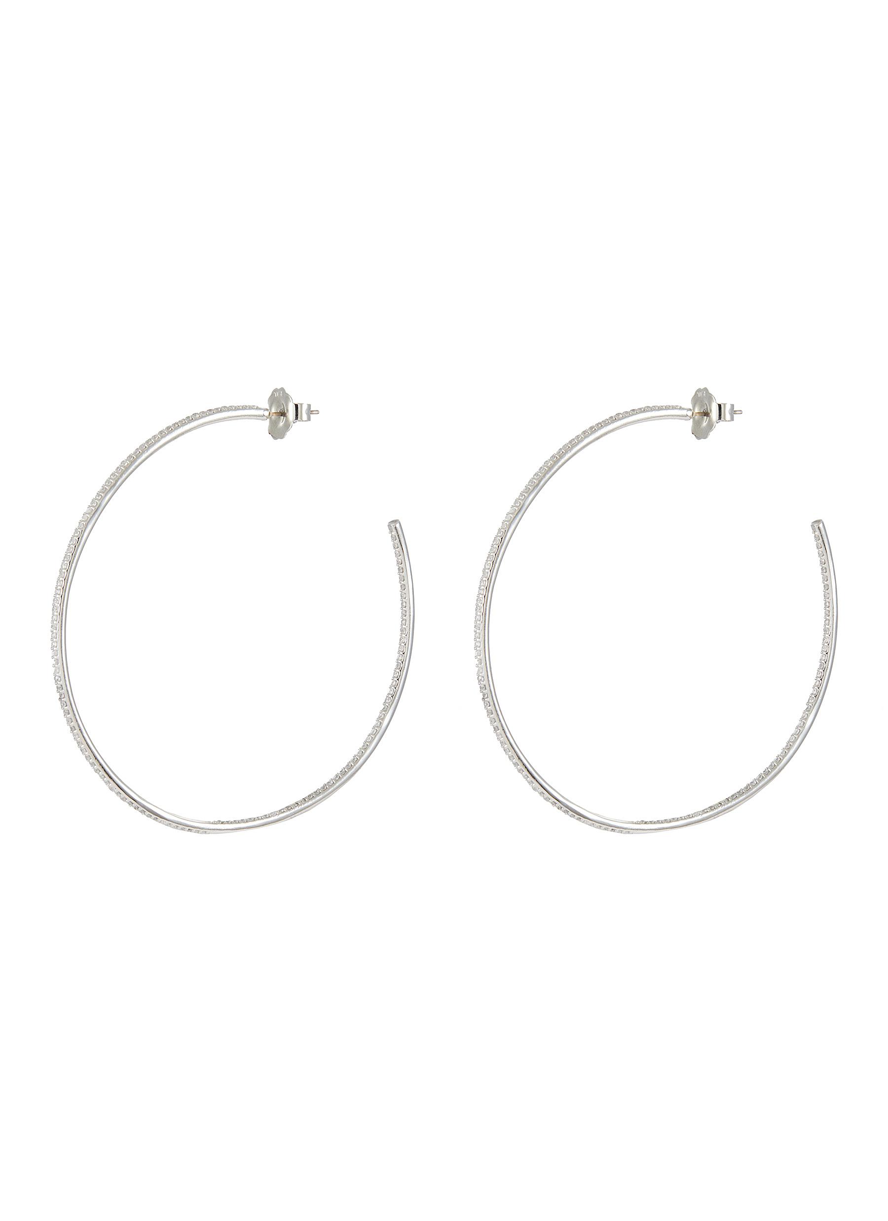 Kenneth jay lane cz hoop earrings hotsell