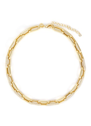 Main View - Click To Enlarge - CZ BY KENNETH JAY LANE - Cubic Zirconia Gold Plated Brass Chain Bracelet