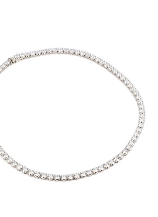 Detail View - Click To Enlarge - CZ BY KENNETH JAY LANE - Cubic Zirconia Rhodium Plated Brass Tennis Necklace