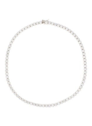 Main View - Click To Enlarge - CZ BY KENNETH JAY LANE - Cubic Zirconia Rhodium Plated Brass Tennis Necklace