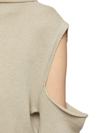  - RICK OWENS  - Sleeve Cutout Cotton Knit Sweater